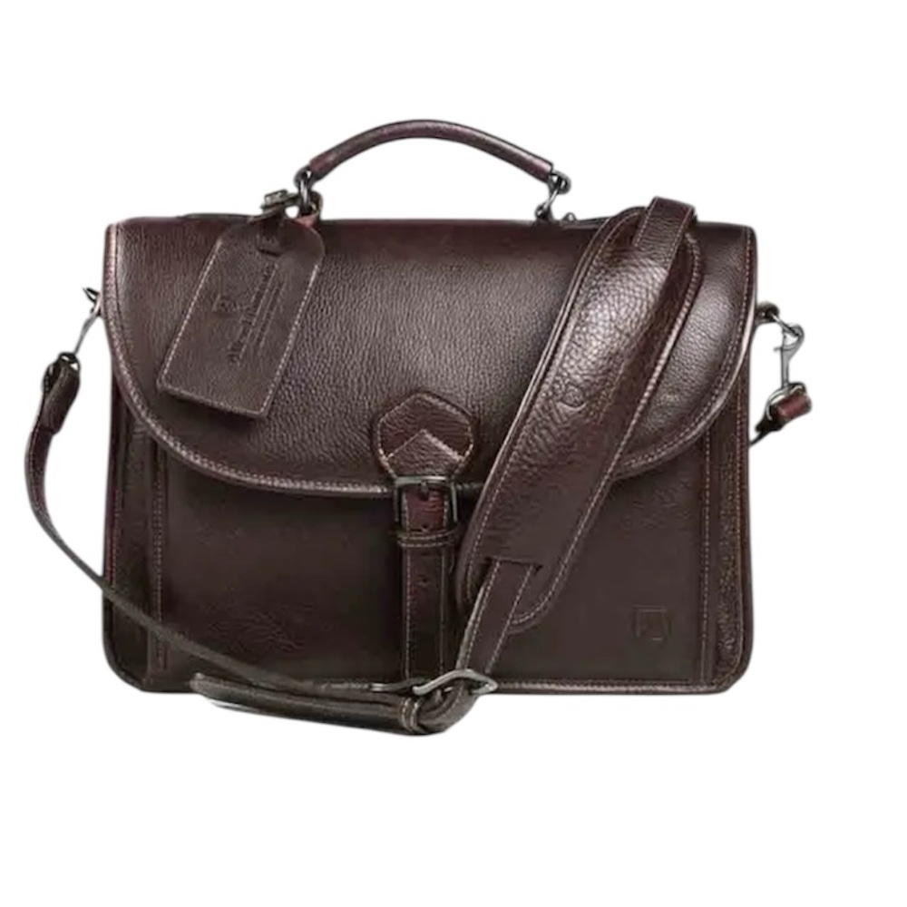 Allen Edmonds American Grain Collection Slim Briefcase in Dark Brown